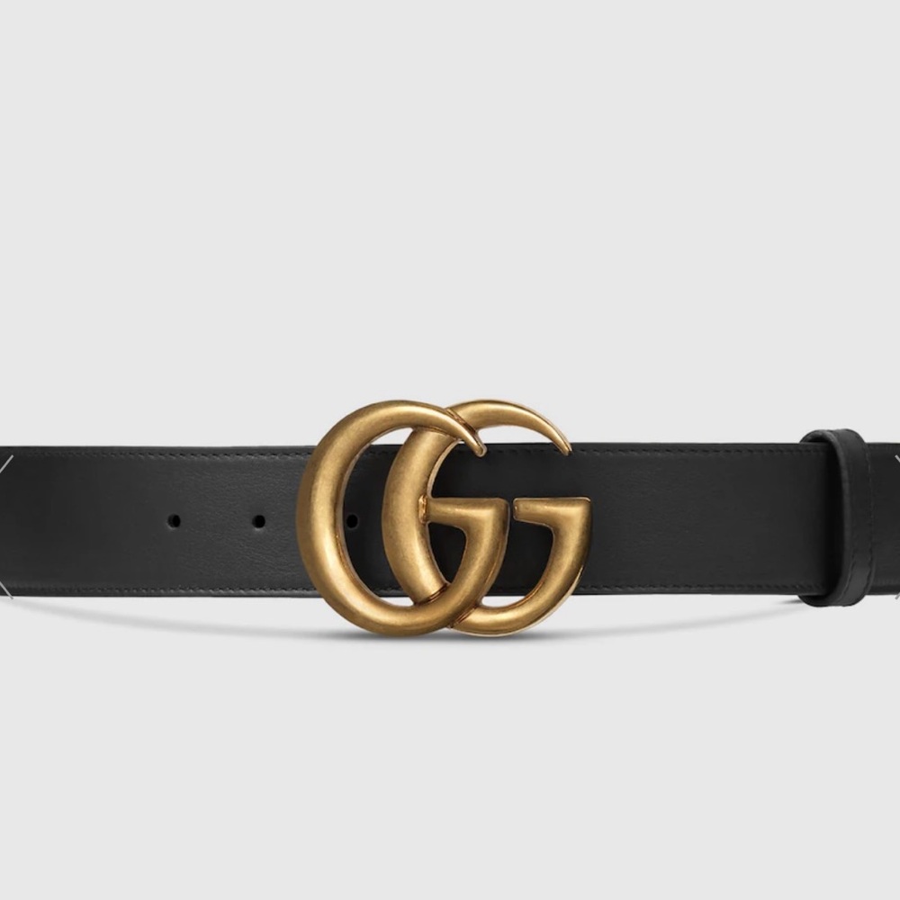 Gucci Black Belt with Gold Buckle